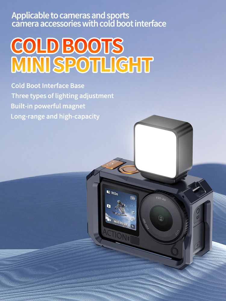 Photography Lighting Description - 磁気ミニLEDビデオライト、アクションカメラとスマートフォン用のコールドシューマウント付き3色充電式フィルライト