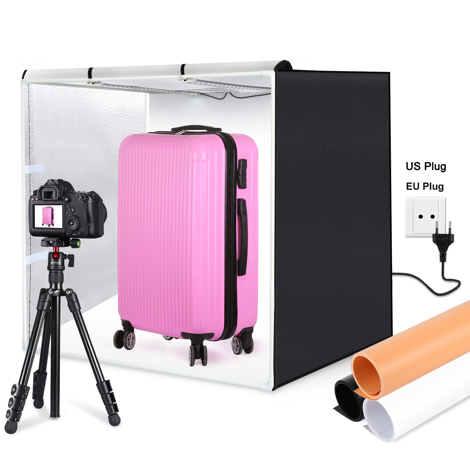 PULUZ 80cm折りたたみ式ポータブル72W 9050L - Photography Lighting Kit Portable のレビューと価格