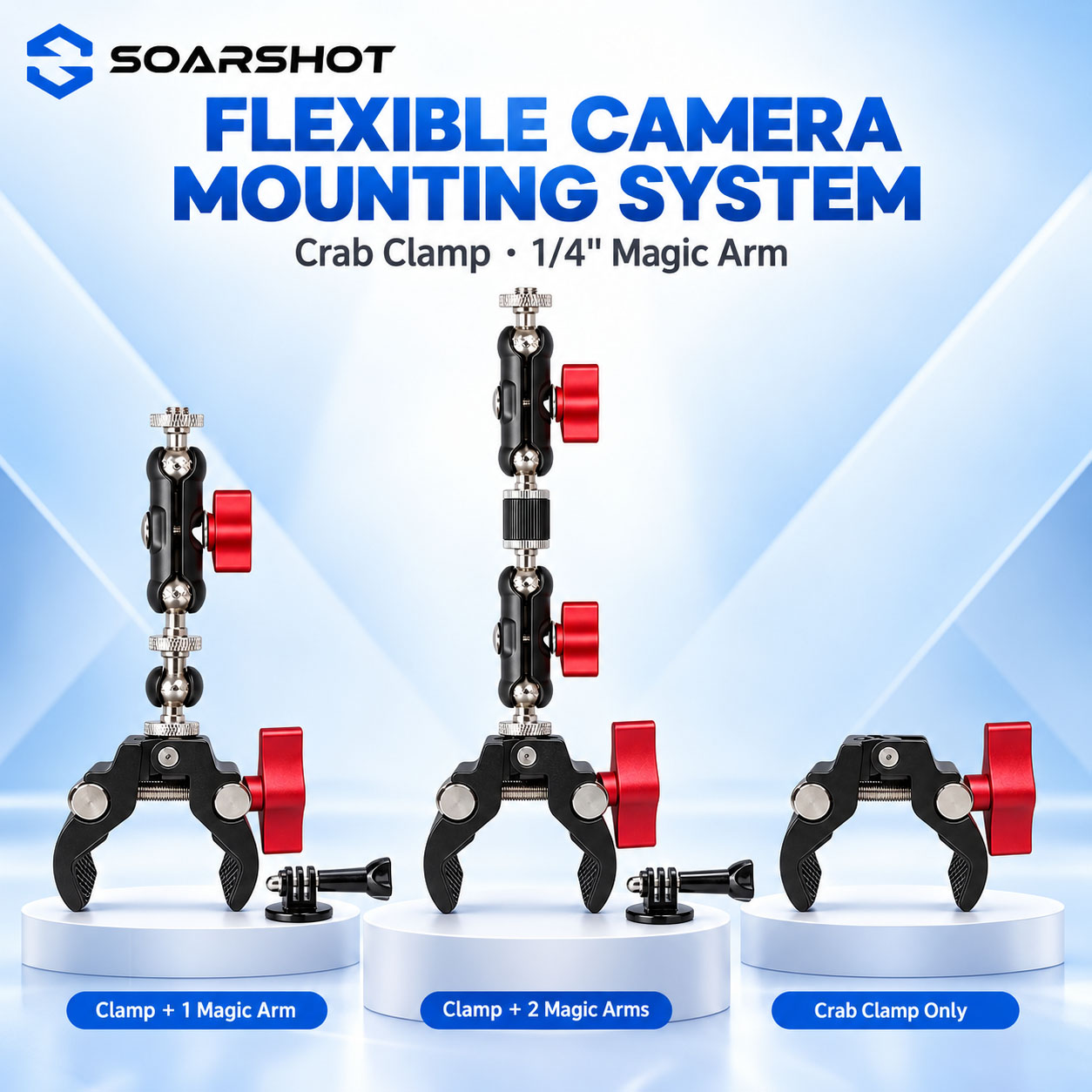 SOARSHOT カメラ用クランプ、マジックアーム、1/4イ - Photography Lighting Description のレビューと価格