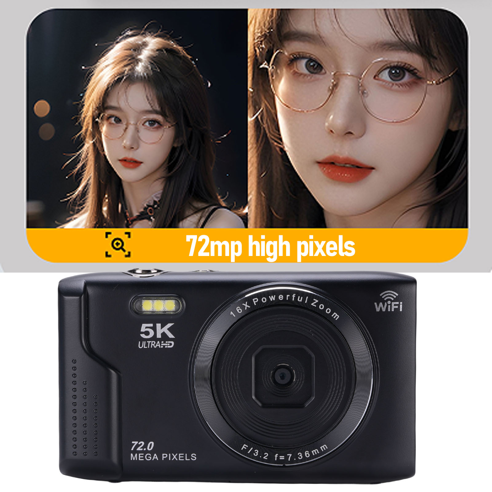 5Kデジタルカメラ 72MP 16倍ズーム ポータブル 2. - Photography Lighting For Beginners のレビューと価格