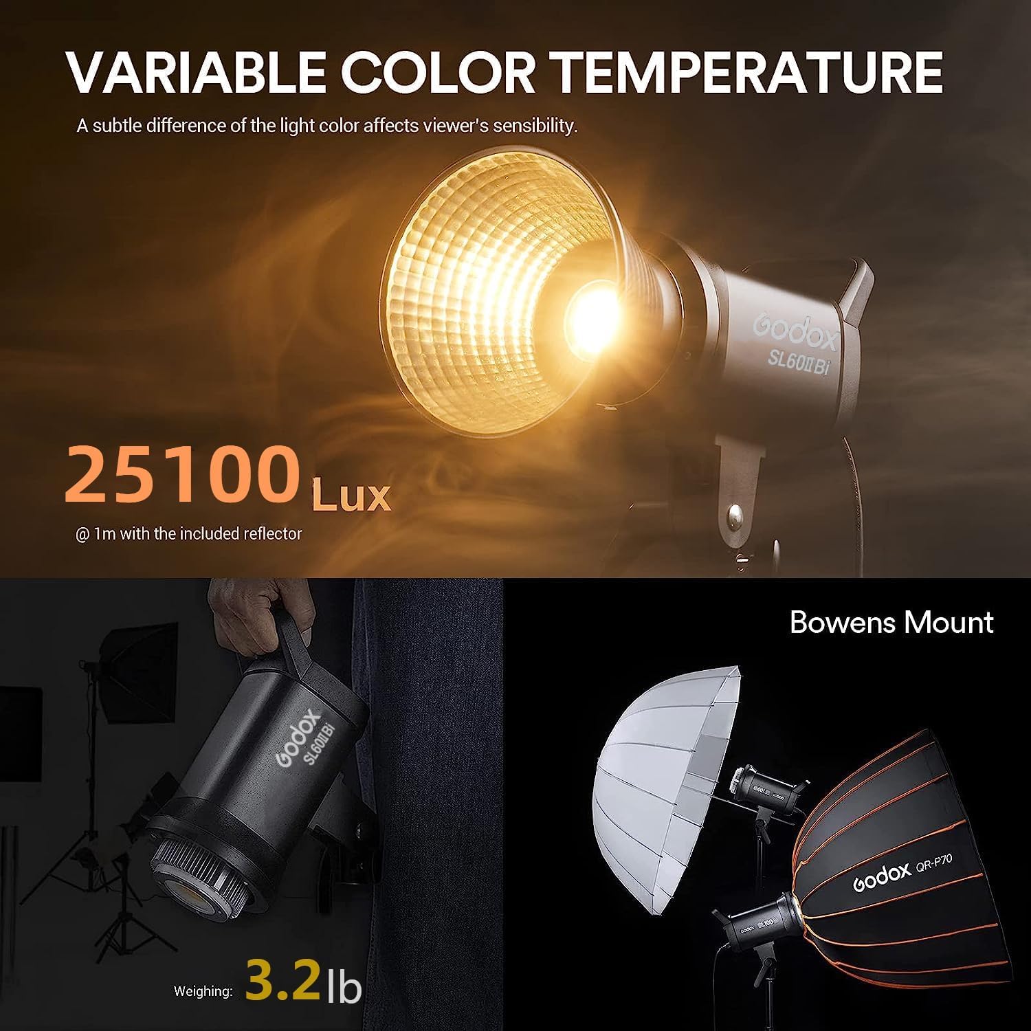 Godox SL60IID SL60IIBi 75W デイラ - Photography Lighting Description のレビューと価格