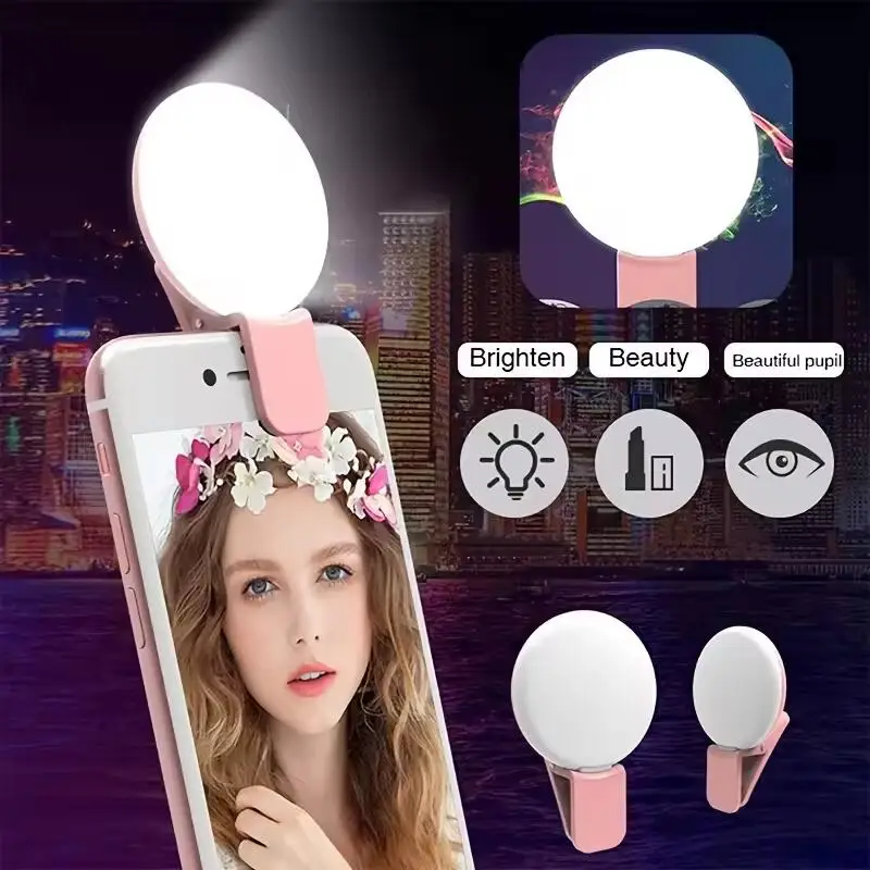 携帯用ミニ自撮りリングライト、LEDランプ、USB充電式、写 - Photography Lighting Game のレビューと価格